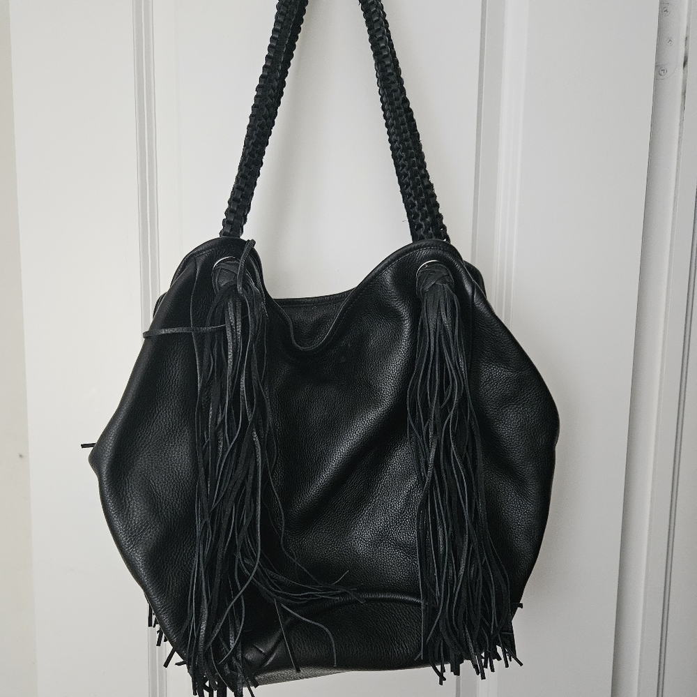 Leather Zipped hobo bag